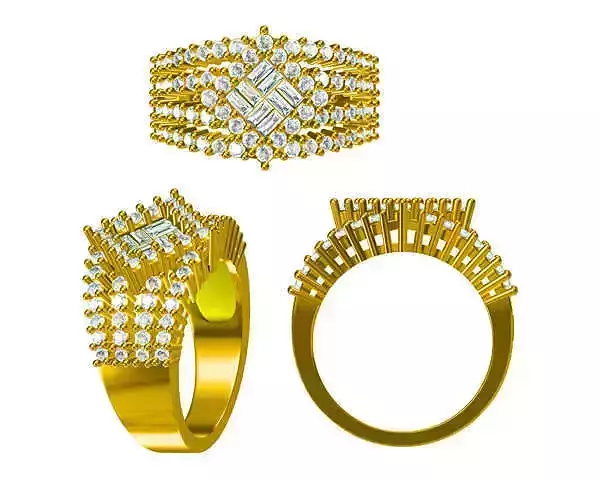 JCD Format Vintage square shape  engagement rings files