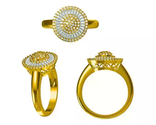 JCD Format Classic round brilliant shape ring baguette design