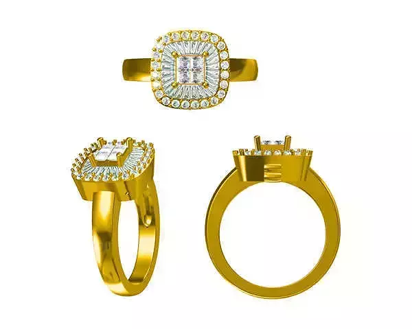 JCD Format Vintage square shape  engagement rings files