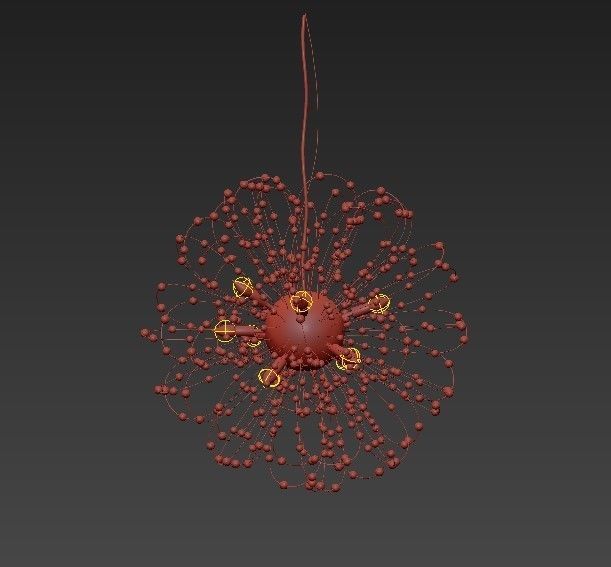 Maskros dahlia pendant light 3D model_2