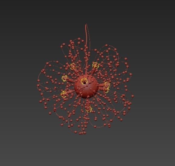 Maskros dahlia pendant light 3D model_1