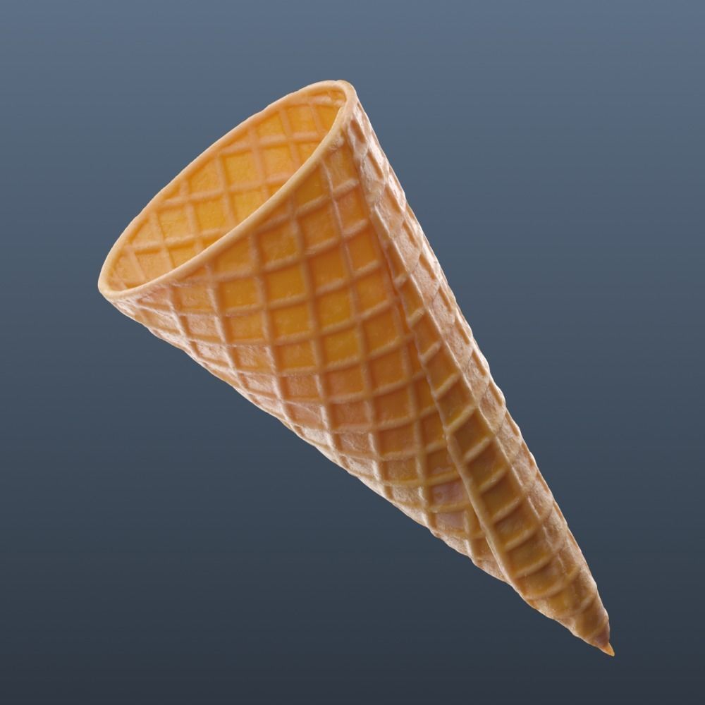 Waffle ice cream model 3D model_0
