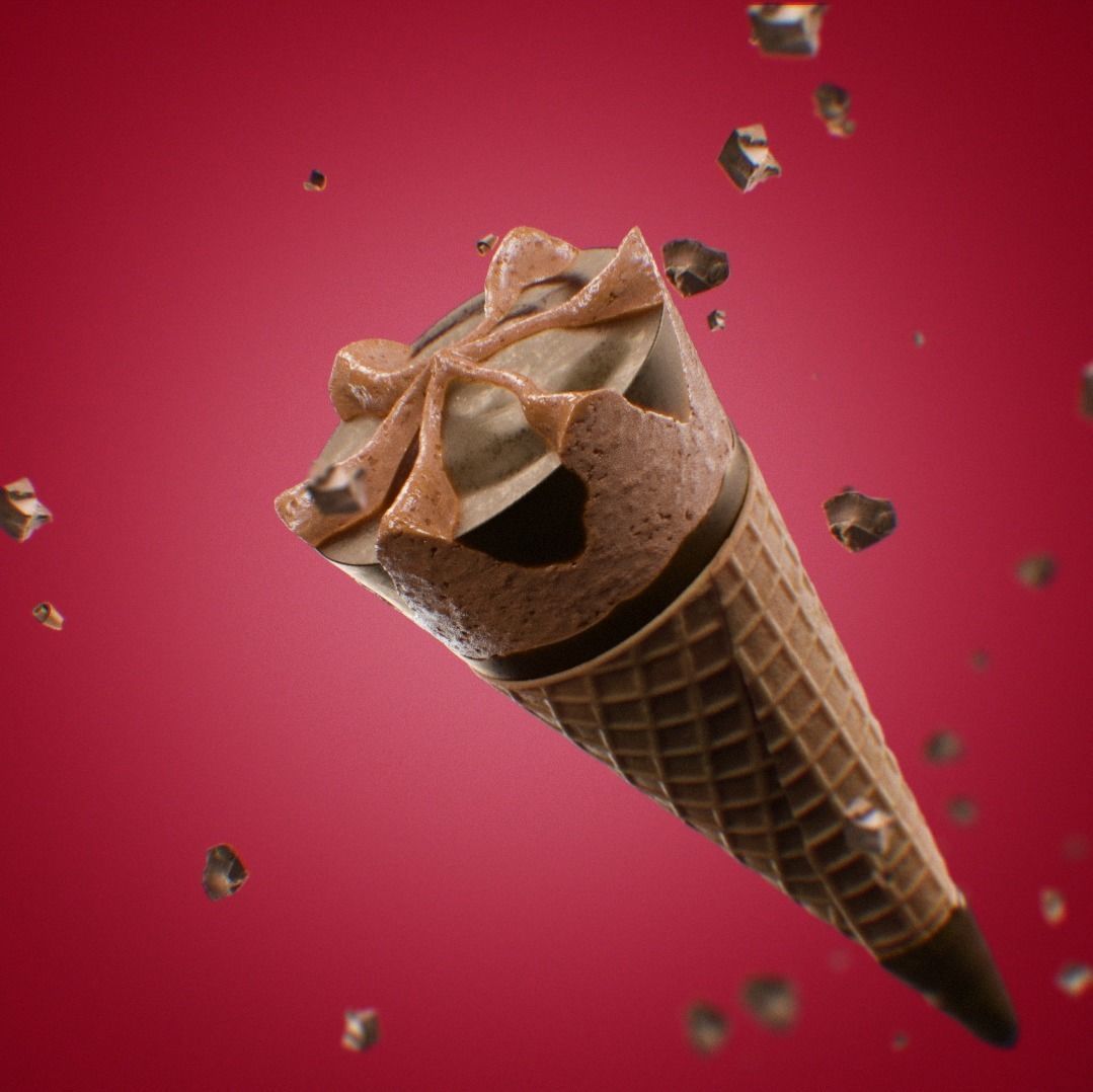 Waffle ice cream model 3D model_5