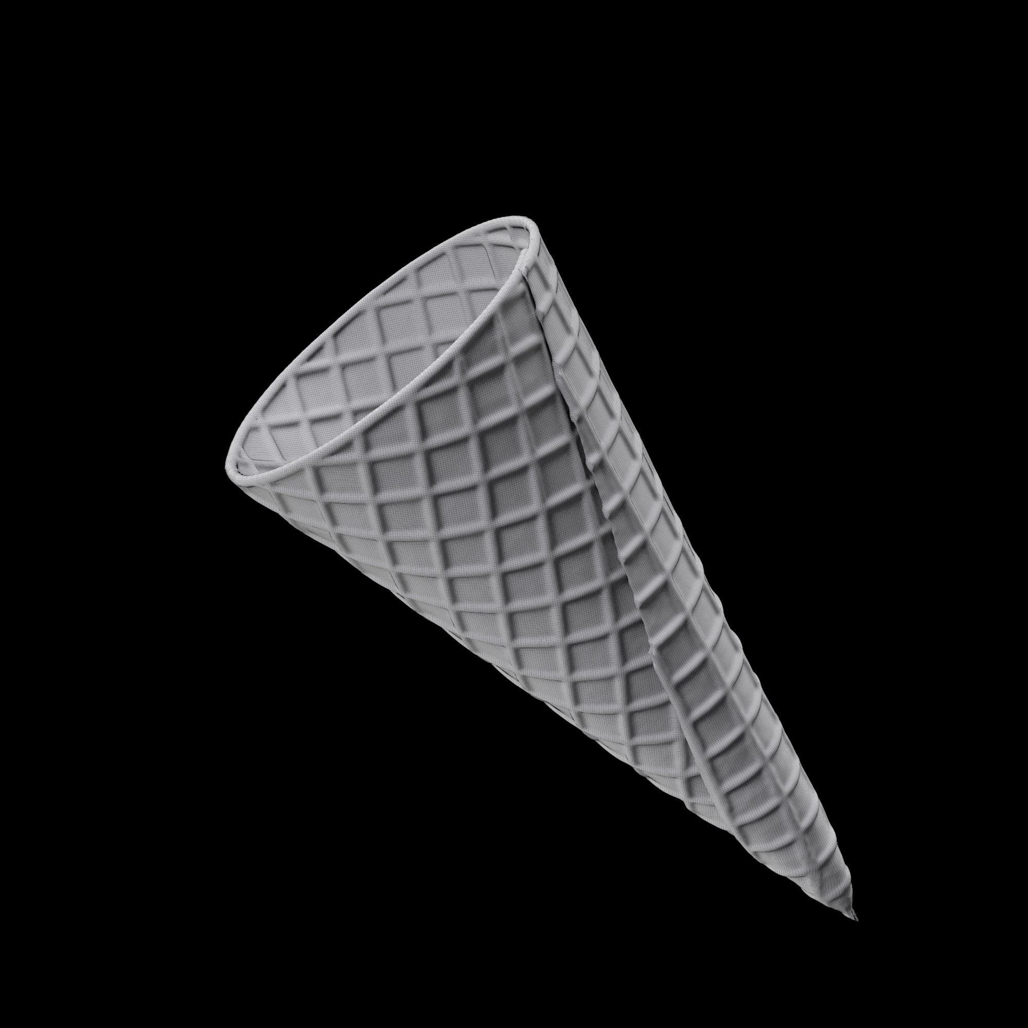 Waffle ice cream model 3D model_3