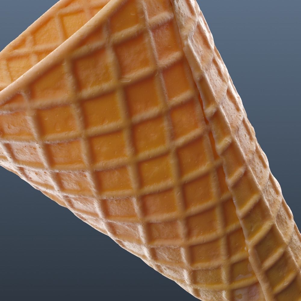 Waffle ice cream model 3D model_2