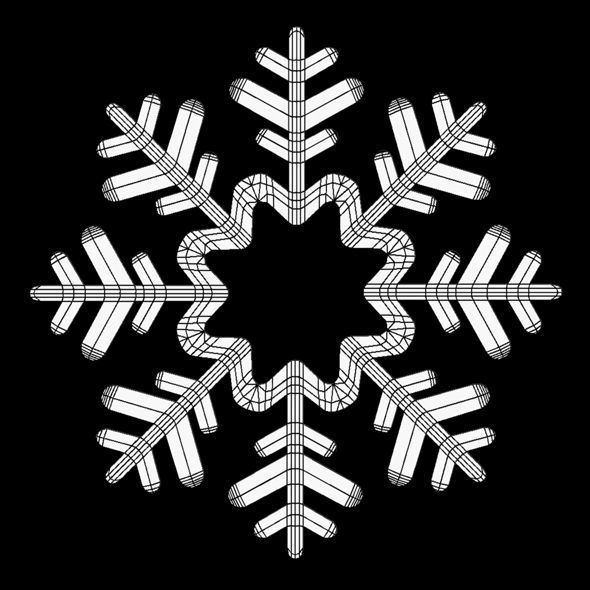 SnowflakeRenderPack snowflakes Free low-poly 3D model_4