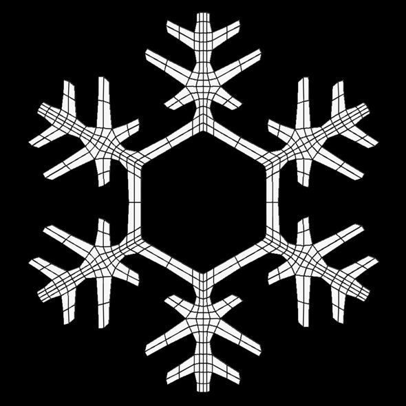 SnowflakeRenderPack snowflakes Free low-poly 3D model_3