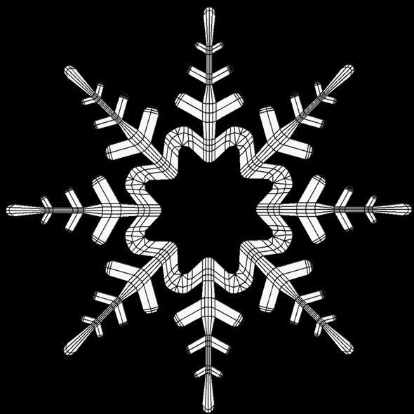 SnowflakeRenderPack snowflakes Free low-poly 3D model_2