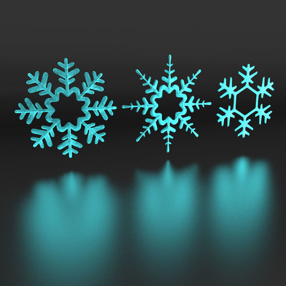 SnowflakeRenderPack snowflakes Free low-poly 3D model_1