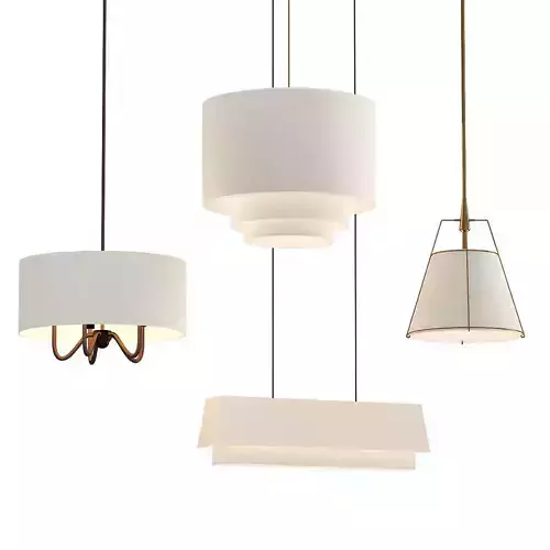 Tiered four pendant lights with shades