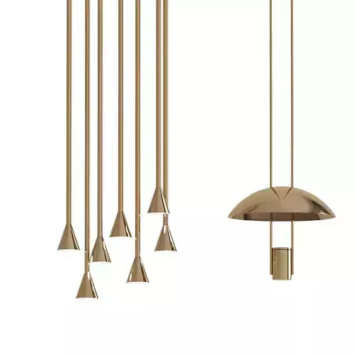 Pendant set of brass lights