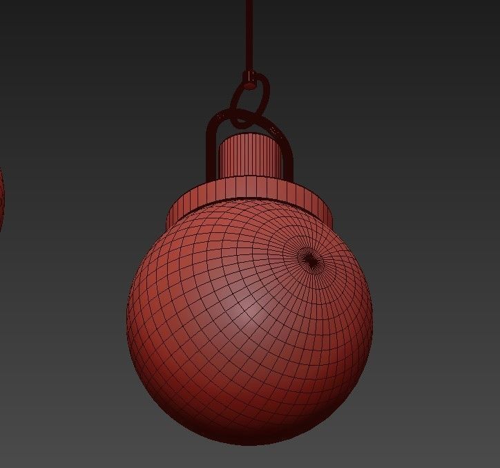 Pendant set of gold lights 3D model_5