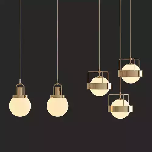 Pendant set of gold lights