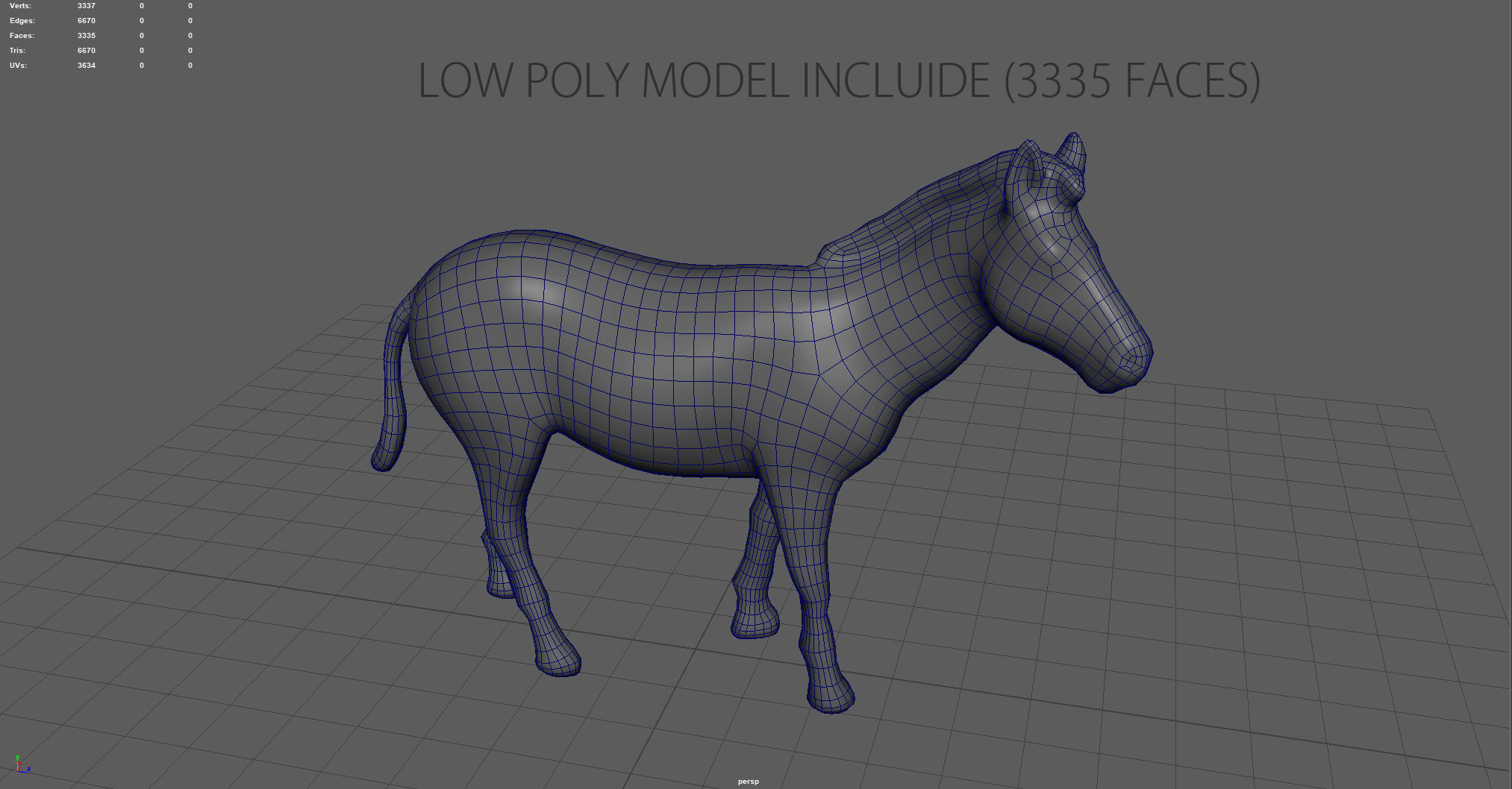 ZEBRA Low-poly 3D model_12