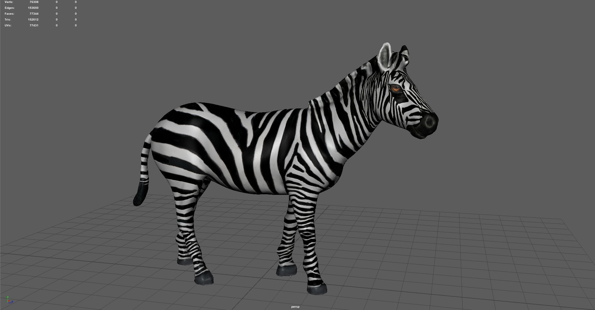ZEBRA Low-poly 3D model_3