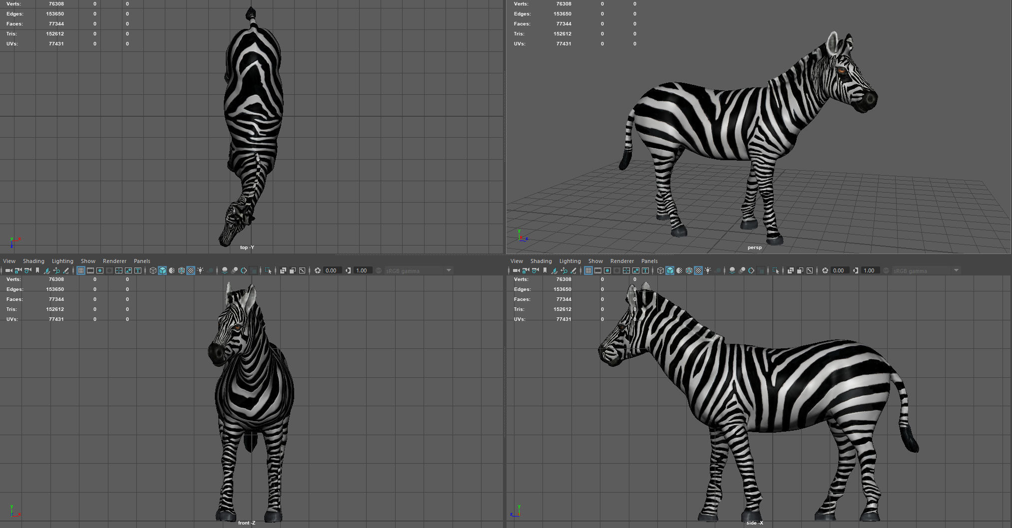 ZEBRA Low-poly 3D model_6