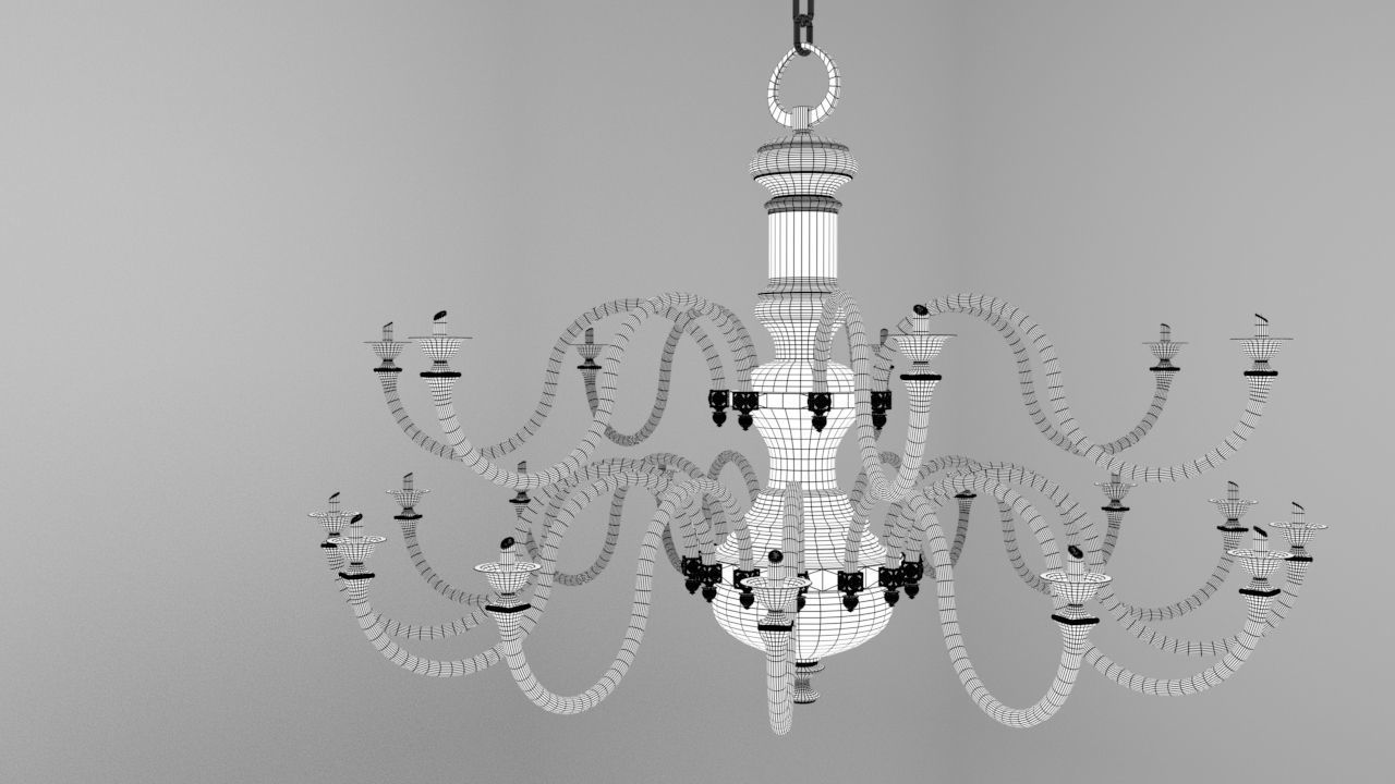 Antique Chandelier Low-poly 3D model_5