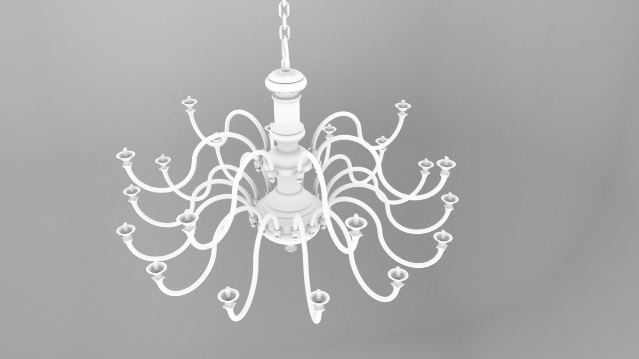 Antique Chandelier Low-poly 3D model_1
