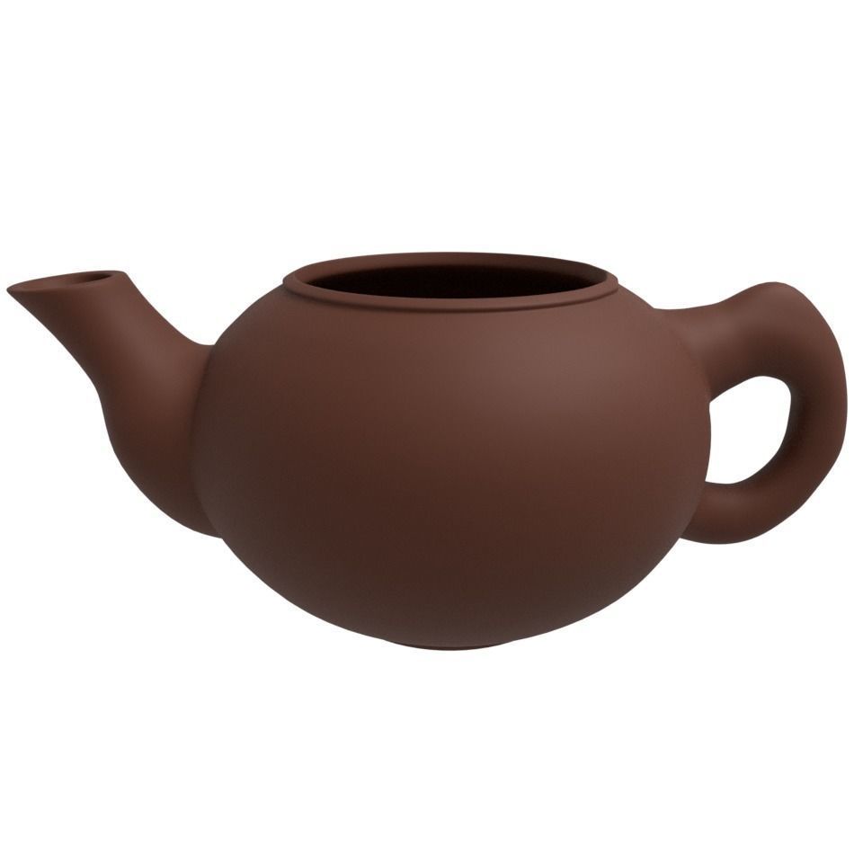 Traditional Tea Pot Set originally made of clay 3D model_1