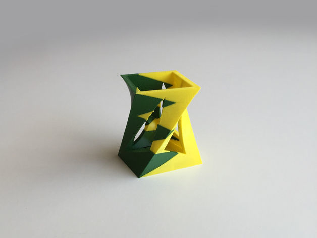 Twisted Box Vase Dual Extrusion - 2 Color 3D print model_3