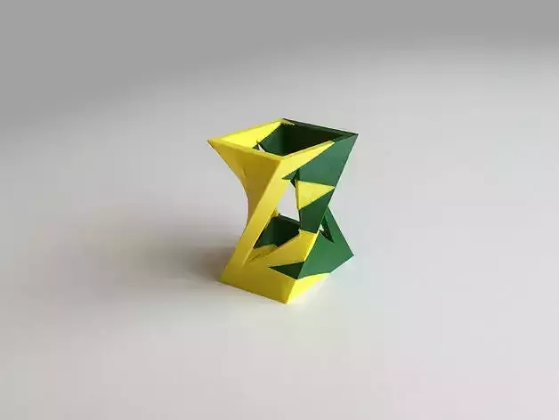 Twisted Box Vase Dual Extrusion - 2 Color 3D print model
