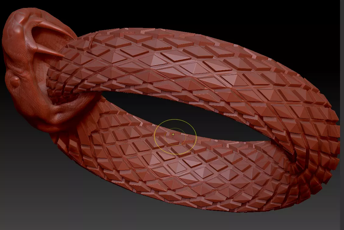 Snake Ring Low-poly 3D model_0