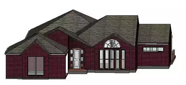 3D Home front elevation of house plan