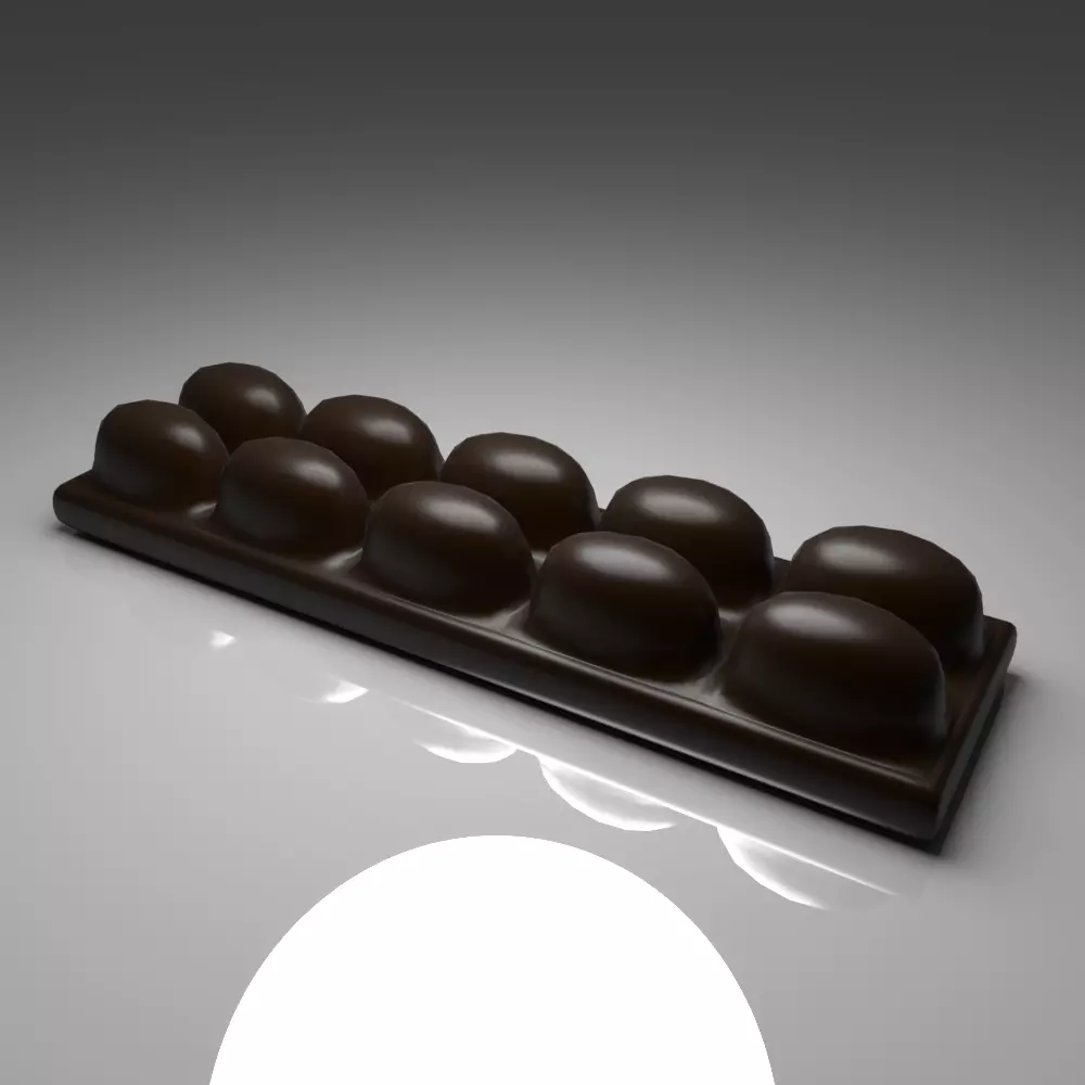 Dark Chocolate Bar 5 3D model_0