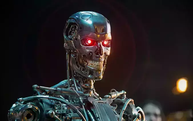 terminator robot with eyes