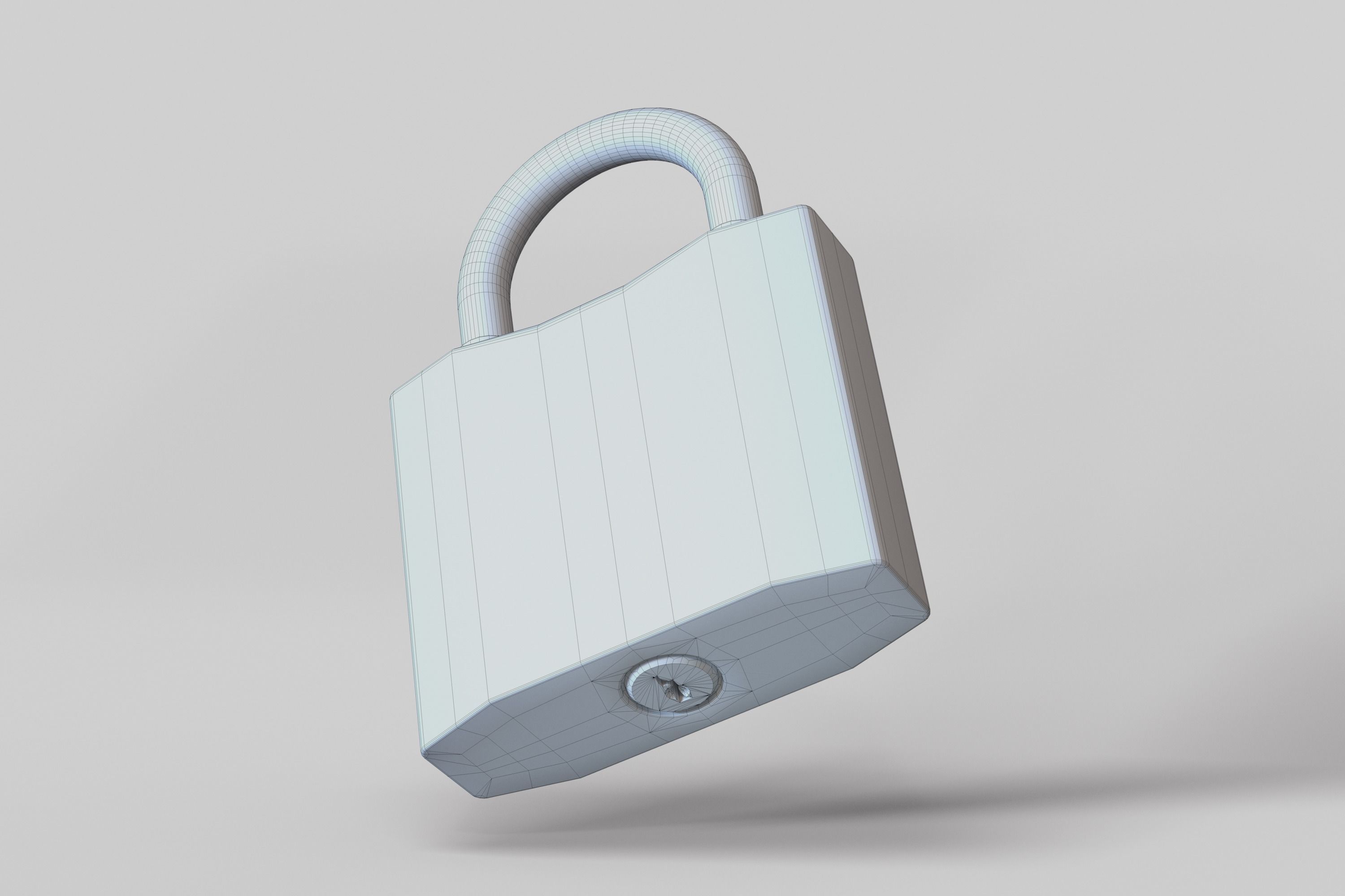 Lock and key Low-poly 3D model_2