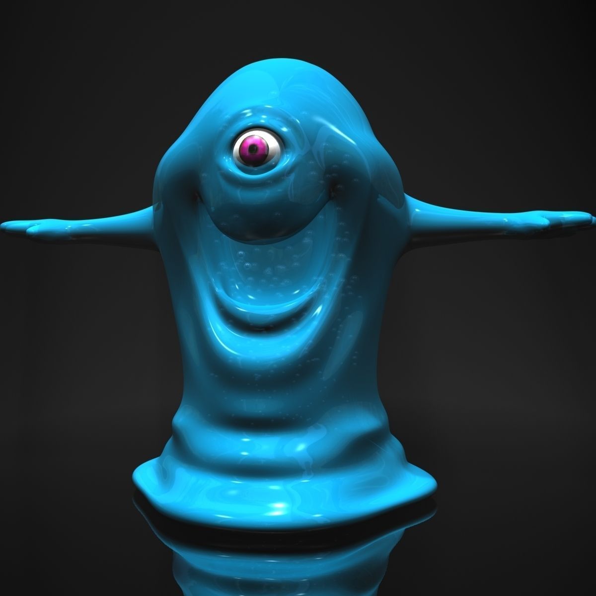 Bob from Monsters vs Aliens RIGGED Low-poly 3D model_1