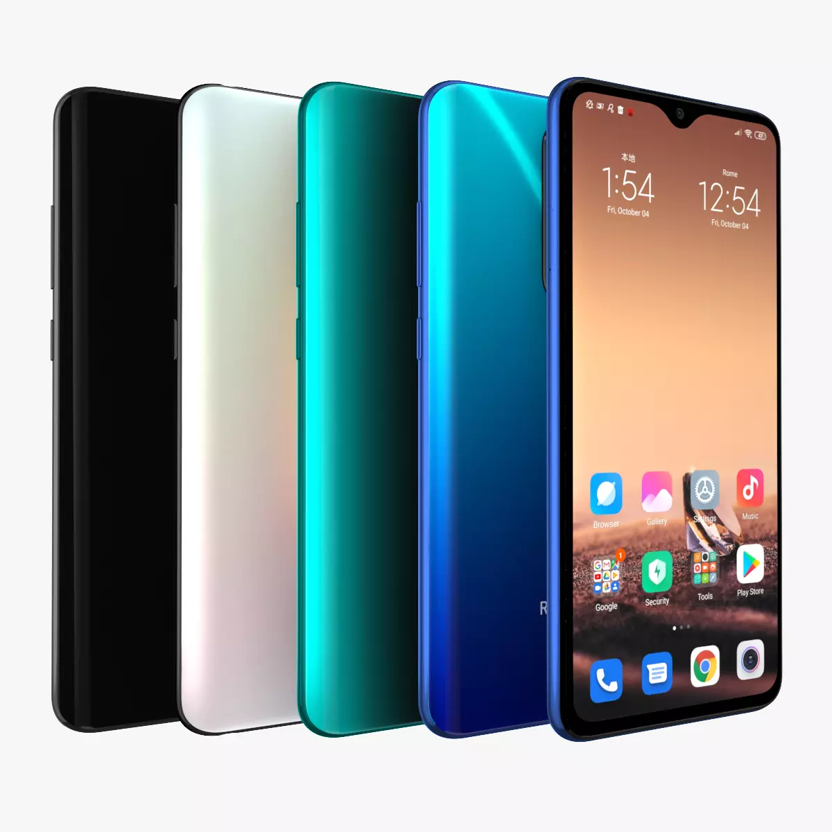 Xiaomi Redmi Note 8 Pro with 4 colors 3D model_0