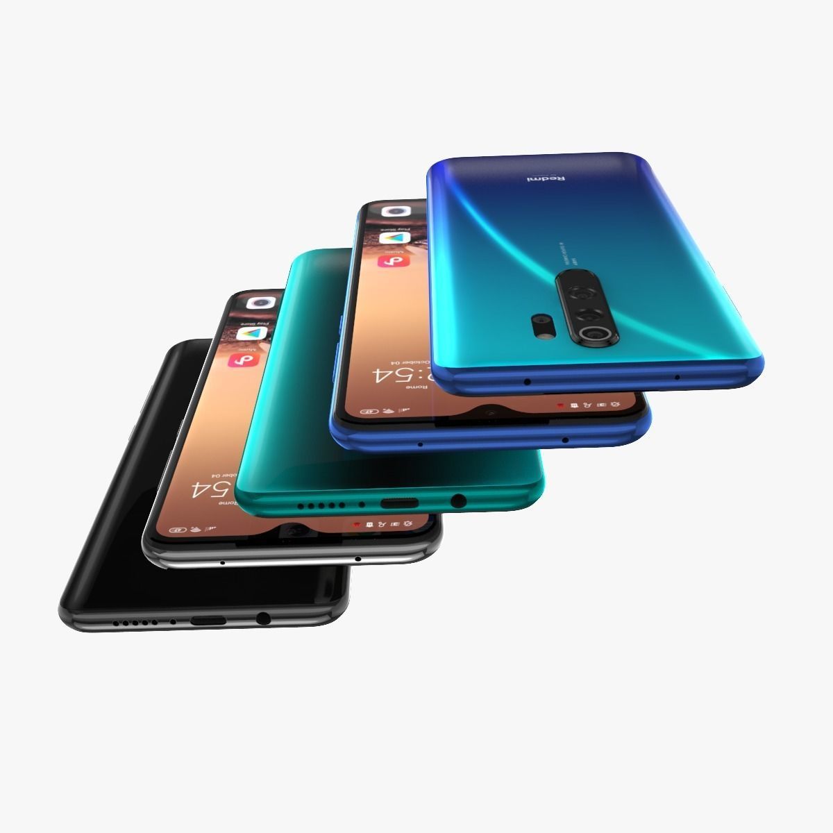Xiaomi Redmi Note 8 Pro with 4 colors 3D model_11
