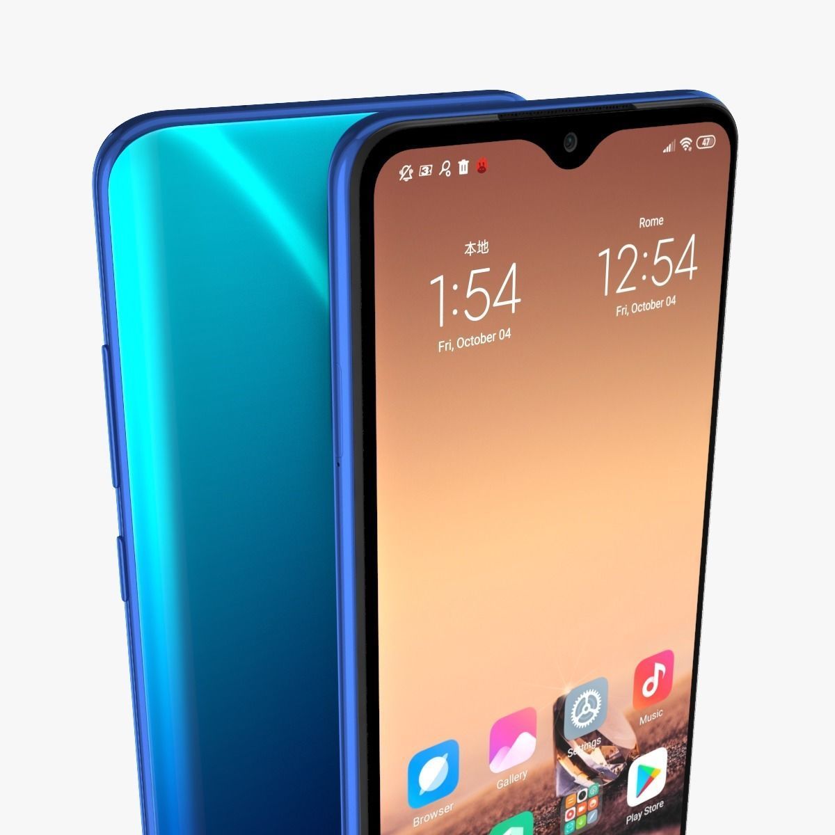 Xiaomi Redmi Note 8 Pro with 4 colors 3D model_2