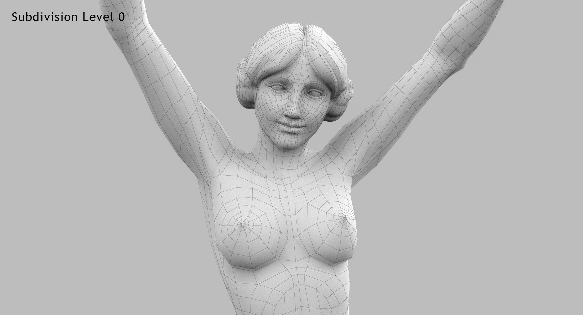 Girl Statue 3D model_11