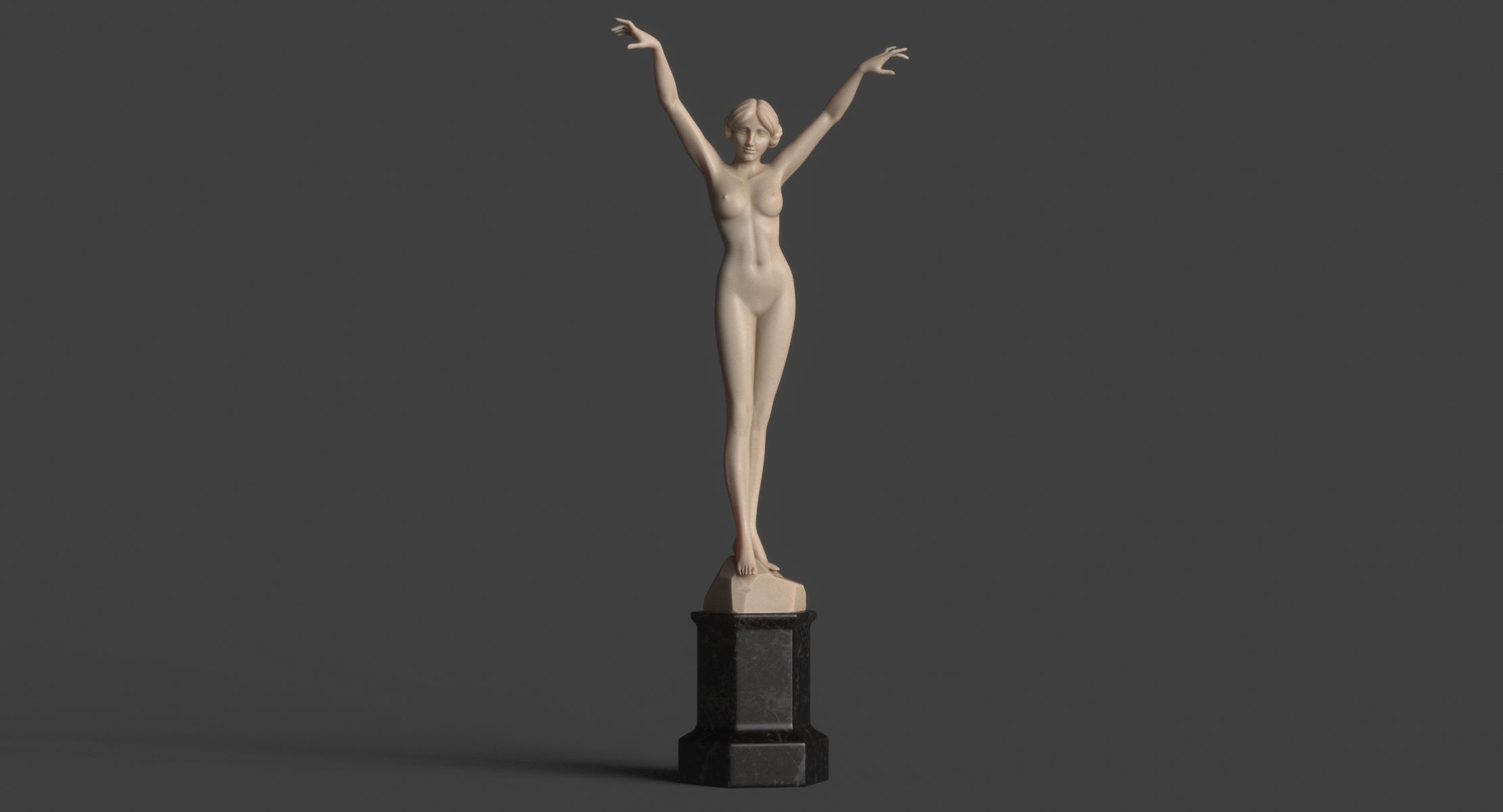 Girl Statue 3D model_1