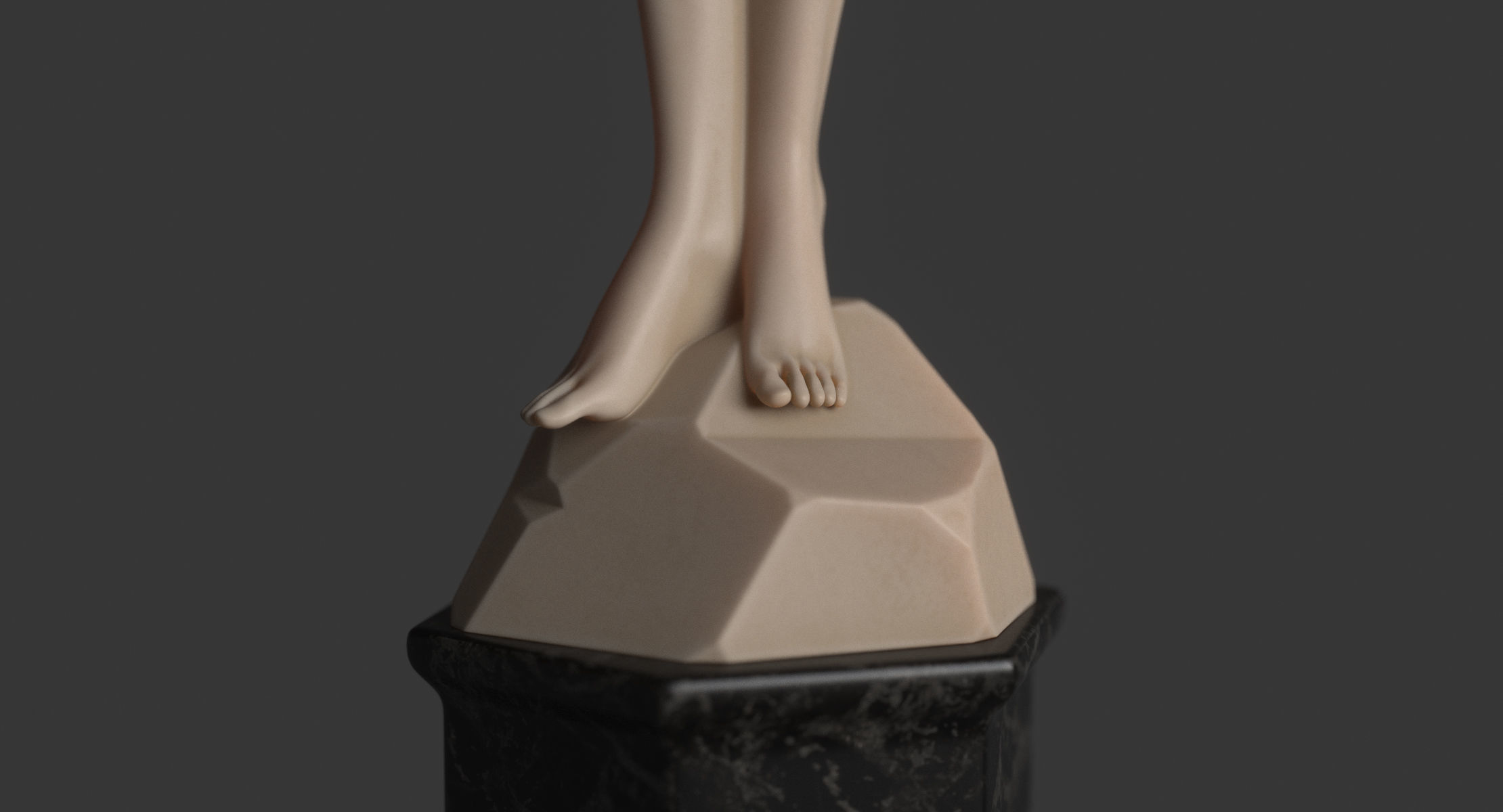 Girl Statue 3D model_6