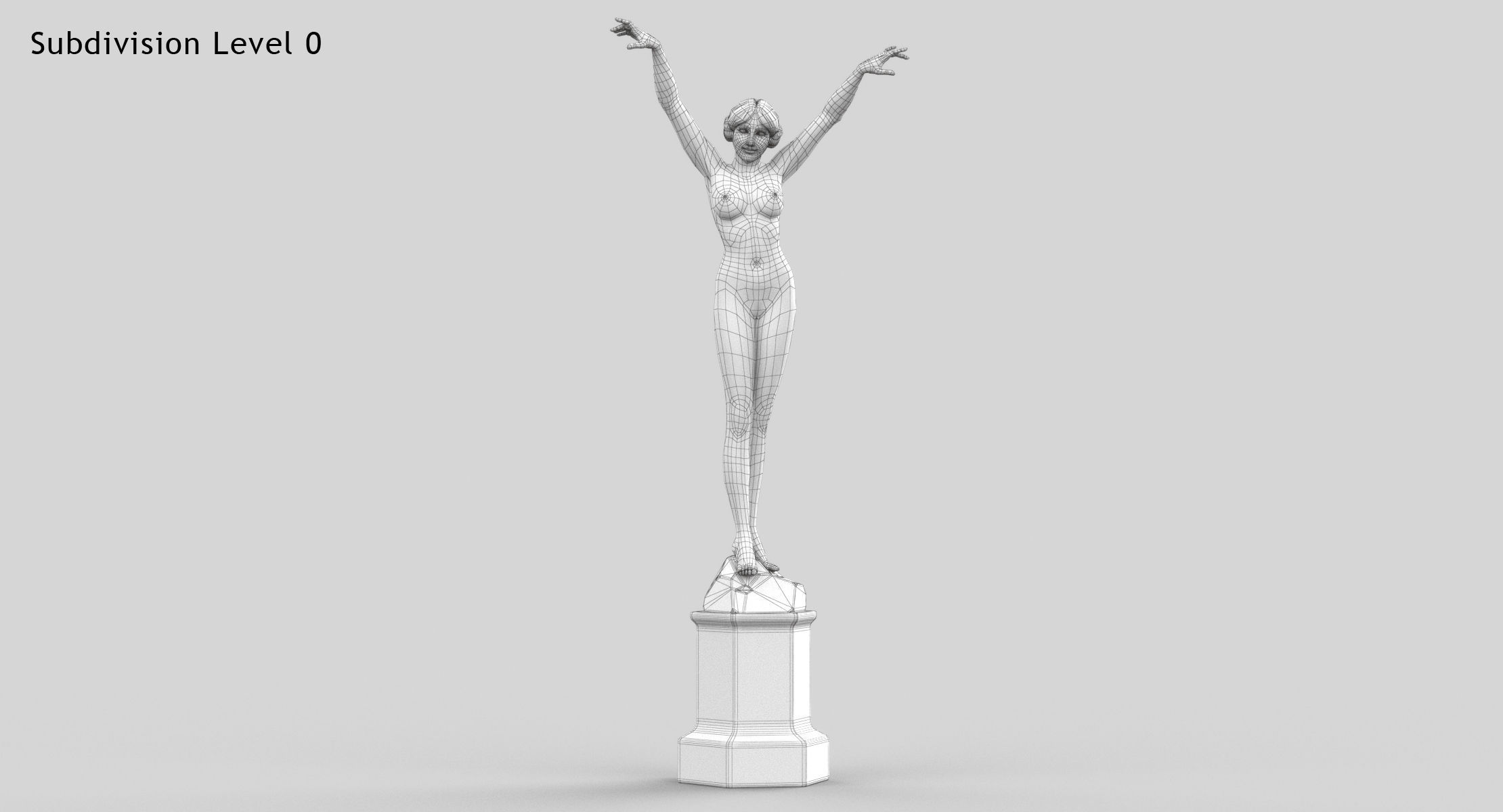 Girl Statue 3D model_8