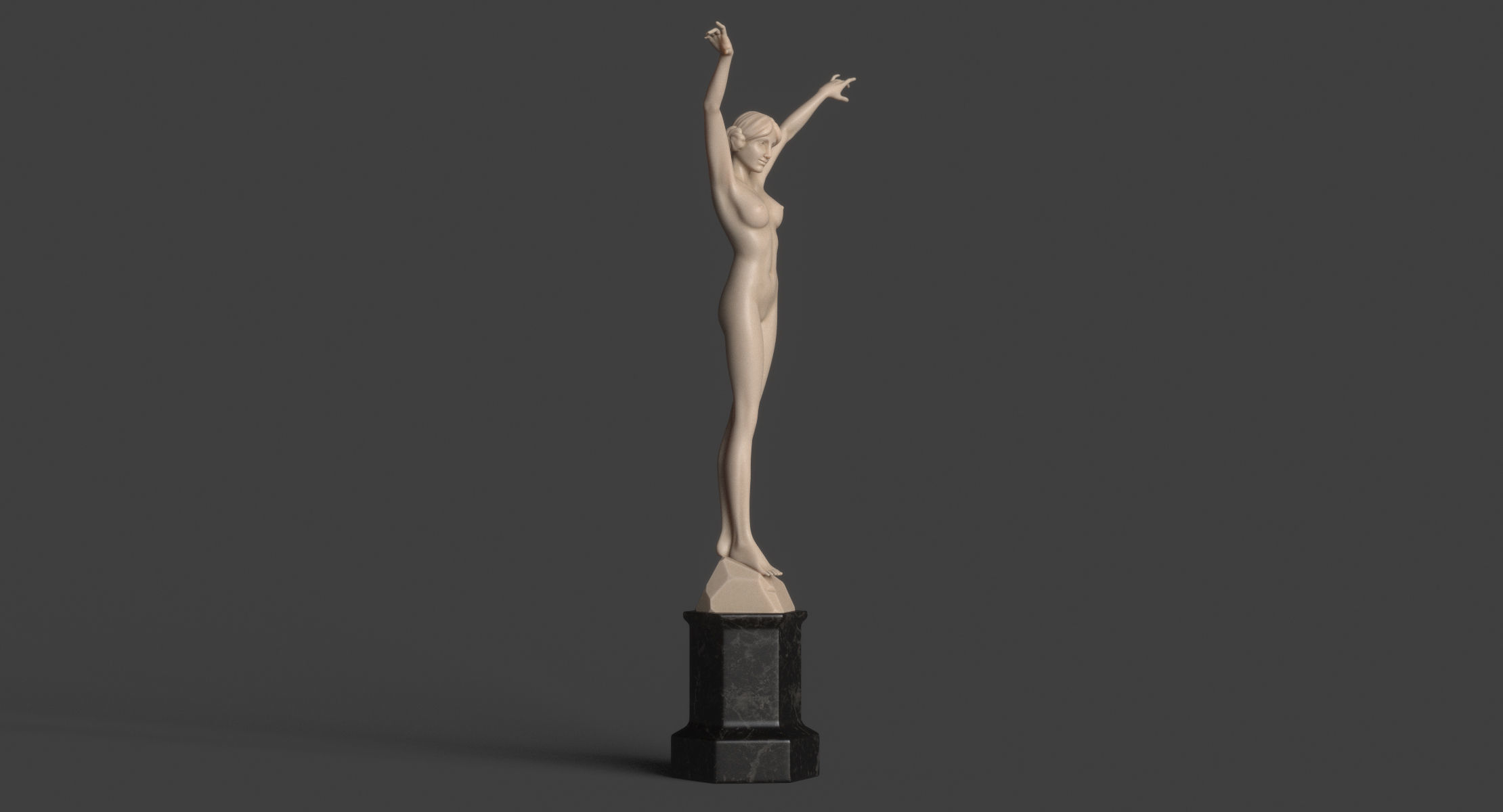 Girl Statue 3D model_3