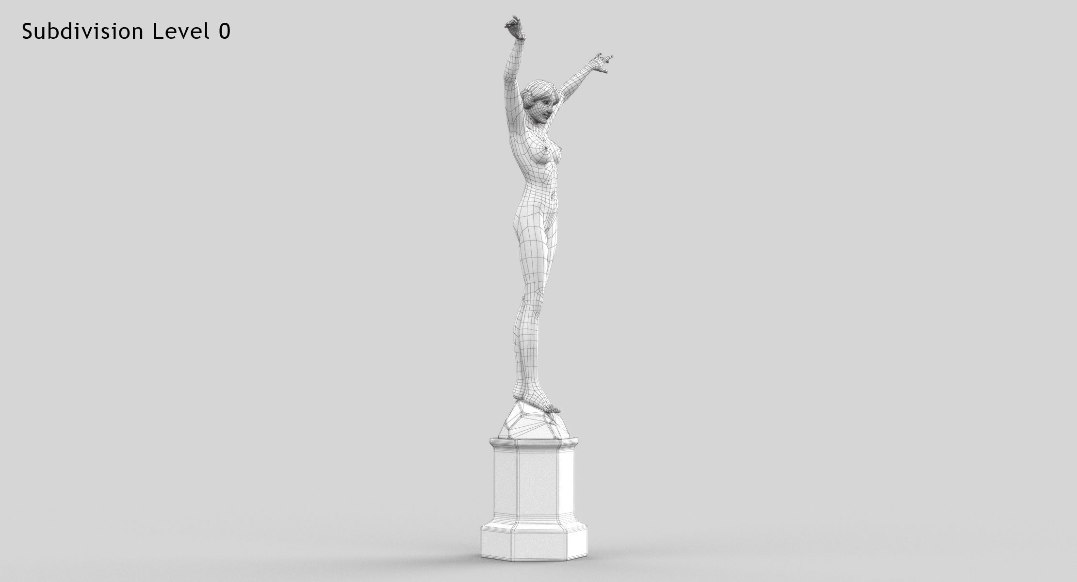 Girl Statue 3D model_10