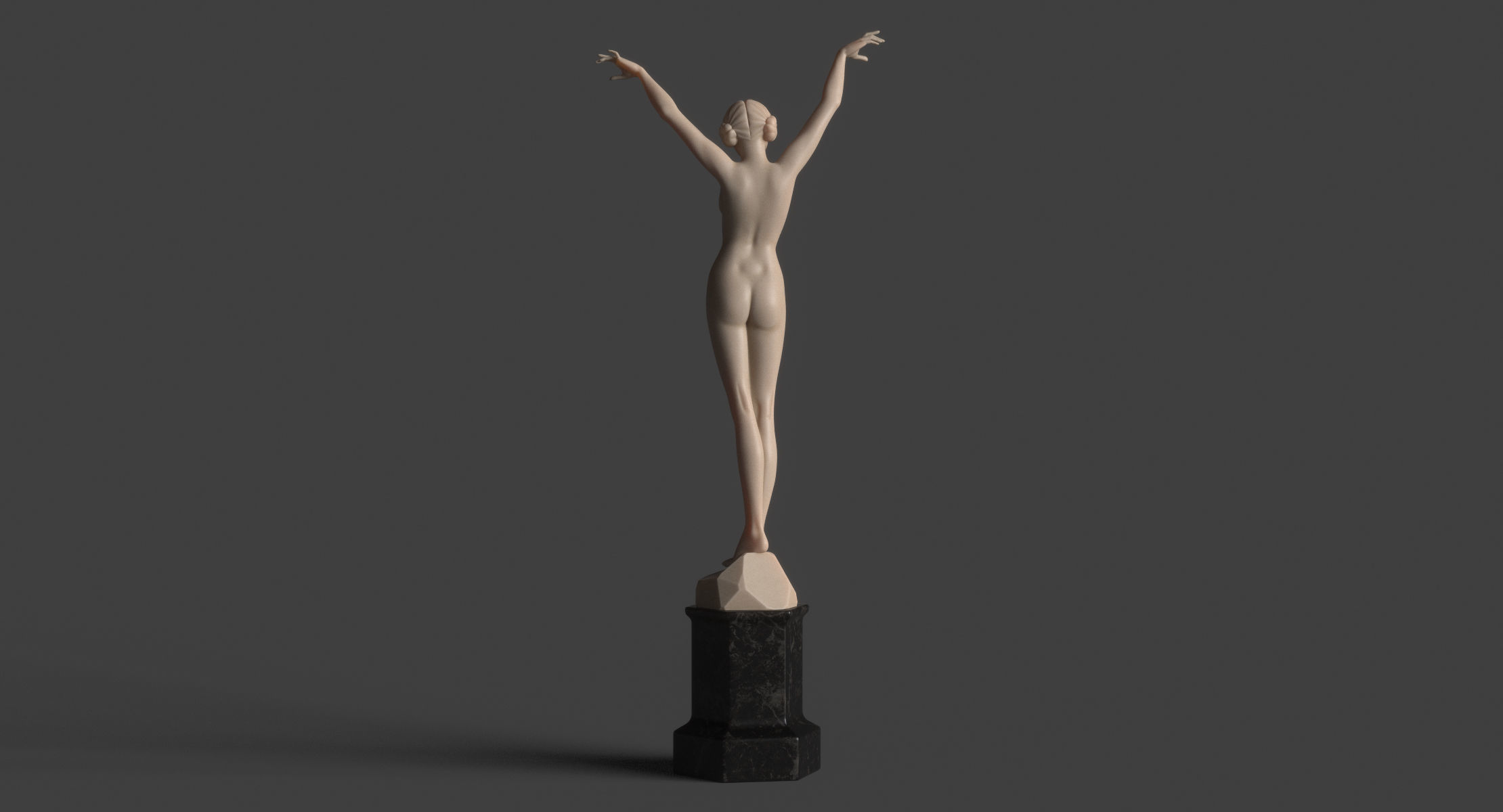 Girl Statue 3D model_2