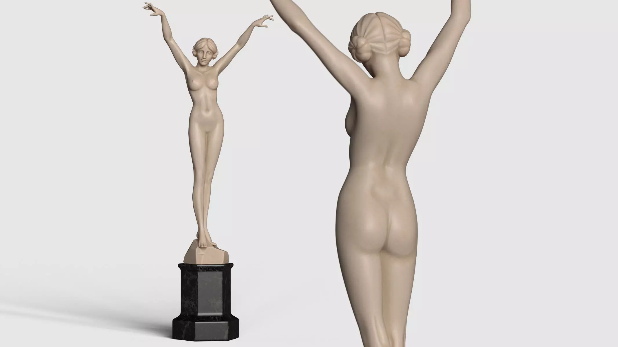 Girl Statue 3D model_0