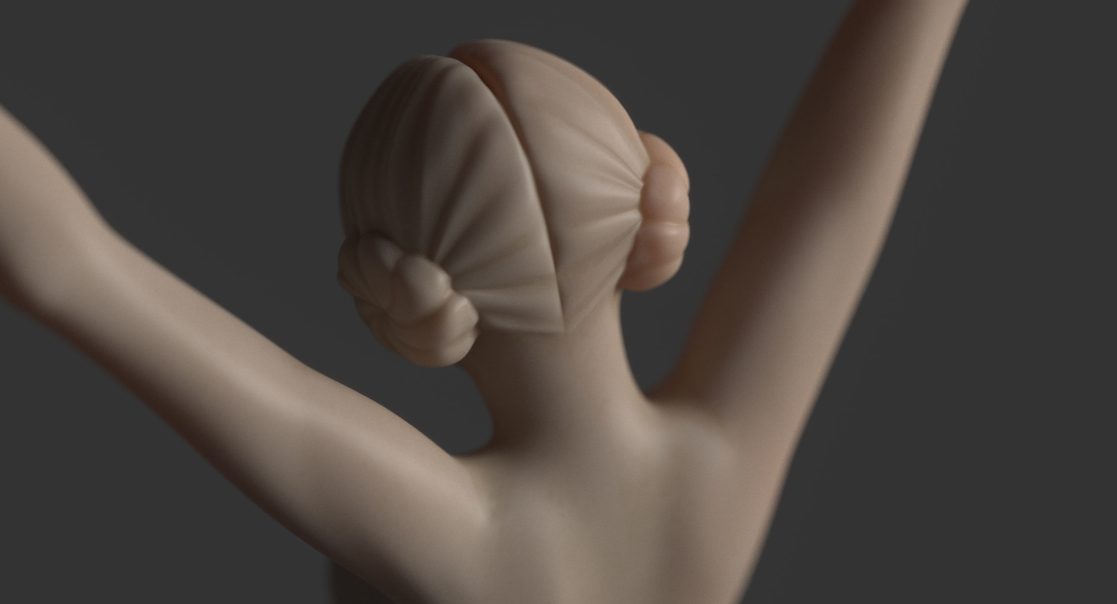 Girl Statue 3D model_5