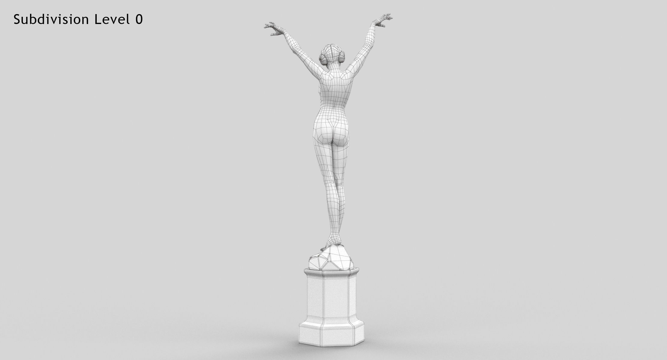 Girl Statue 3D model_9
