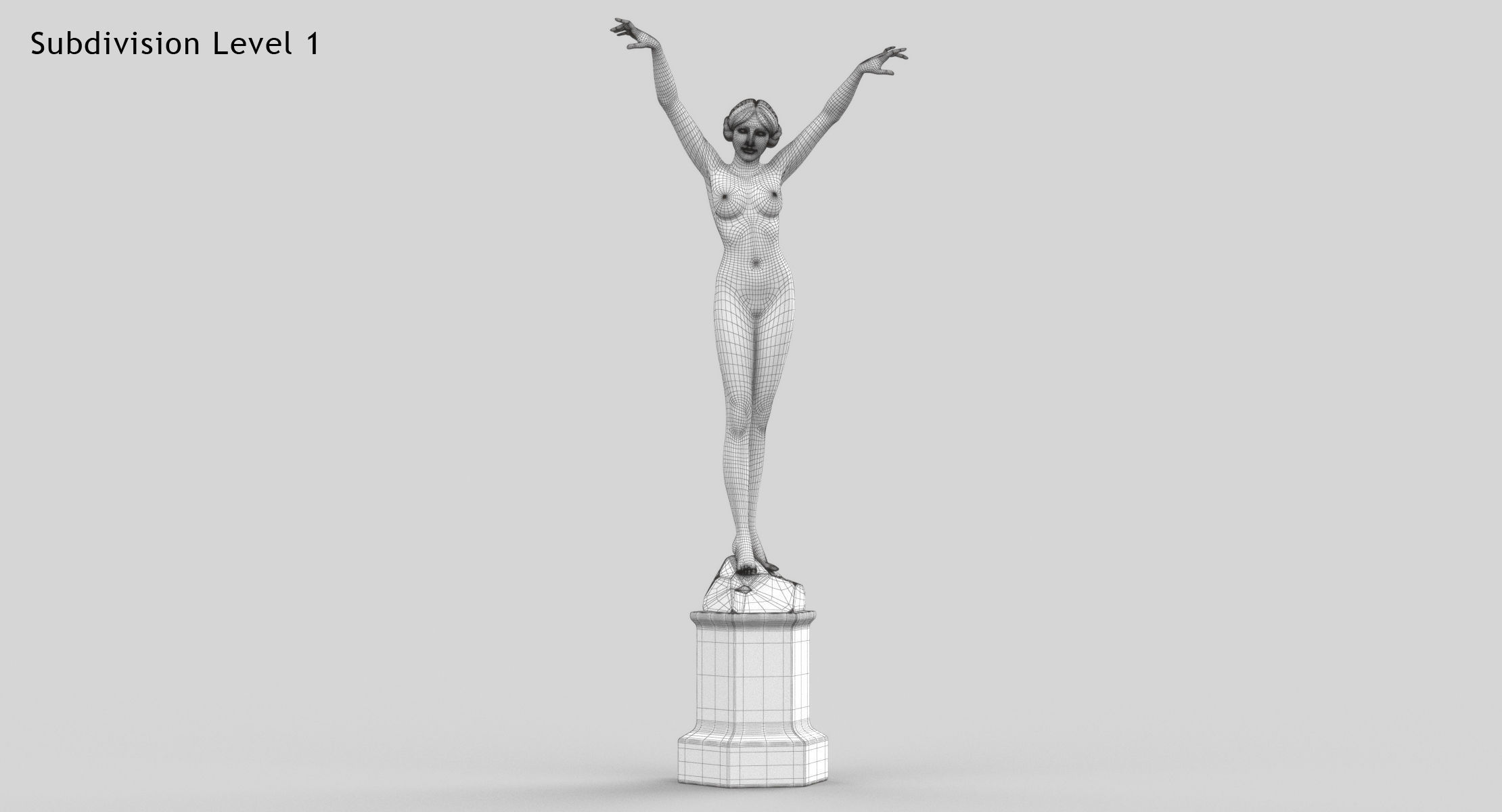 Girl Statue 3D model_15