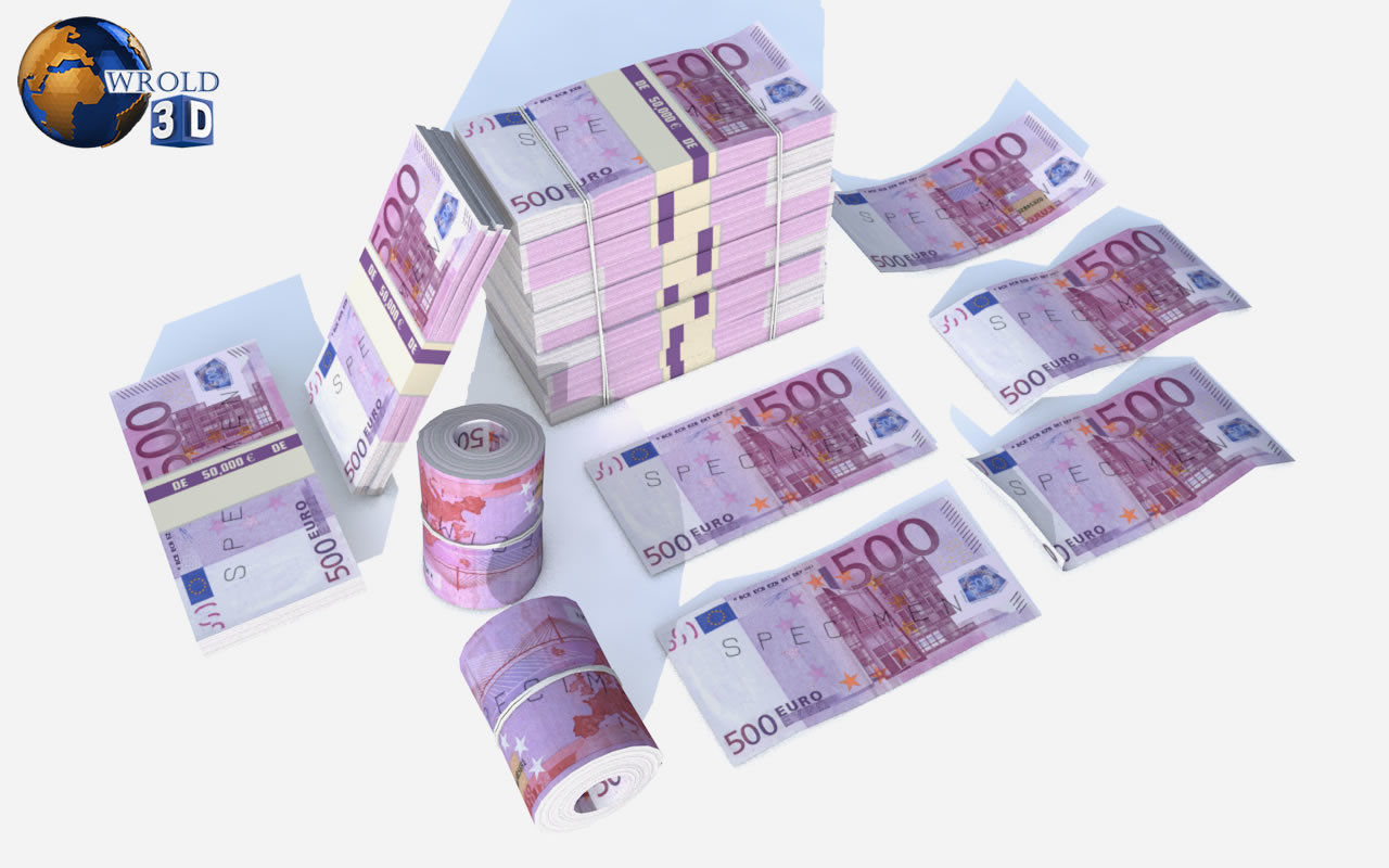 Lowpoly Money Currency Collection Pack 3d model _4