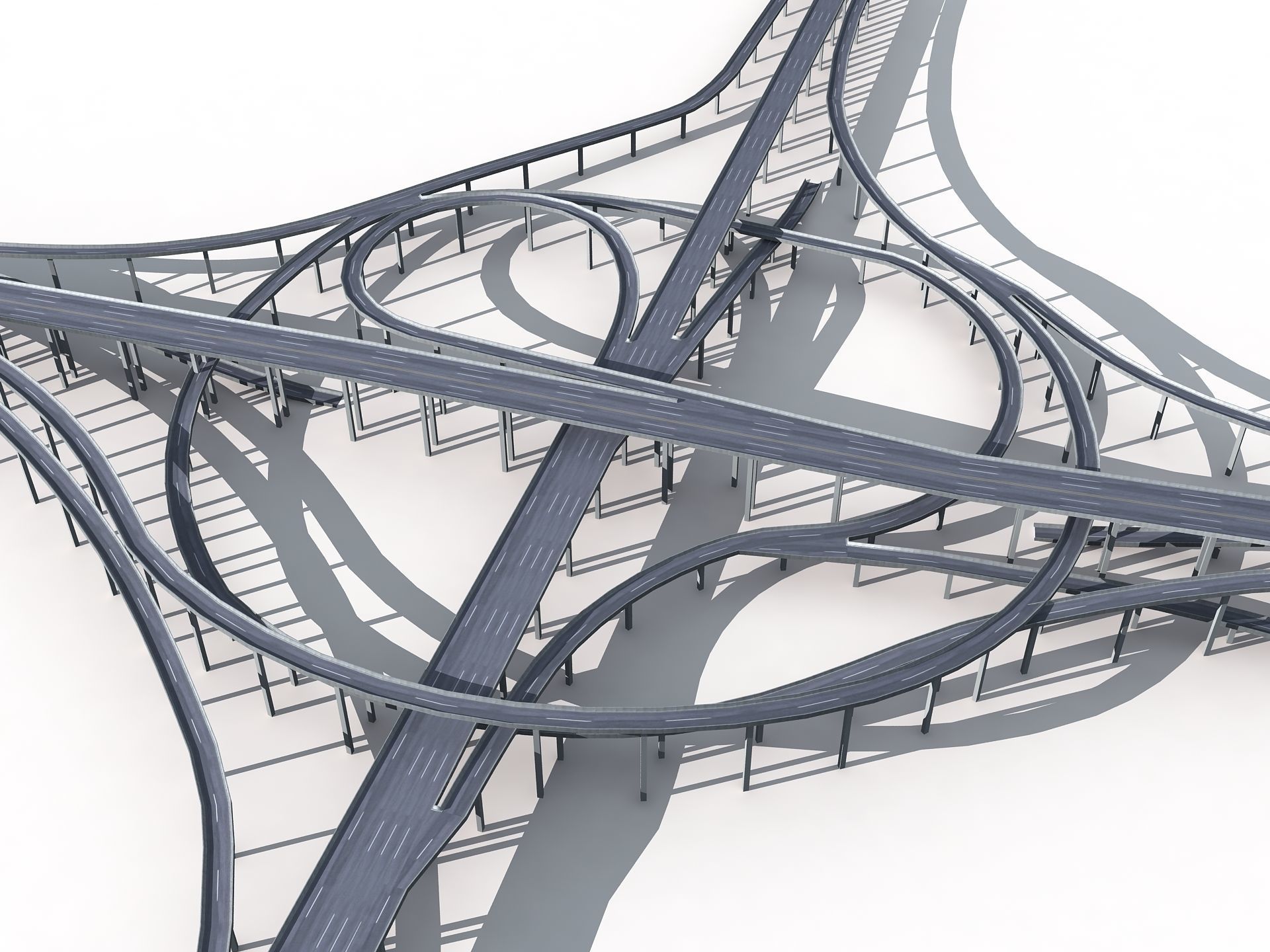 Highway Road Viaduct Flyover-08 3D model_15