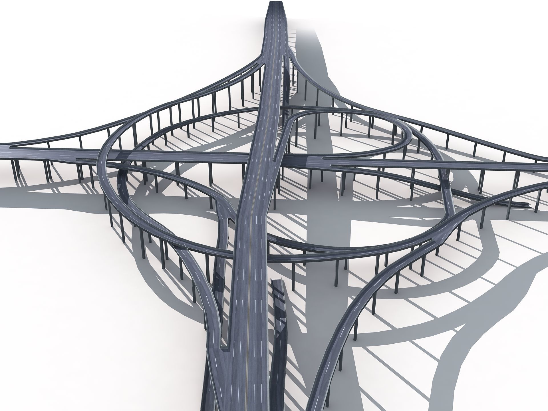 Highway Road Viaduct Flyover-08 3D model_13