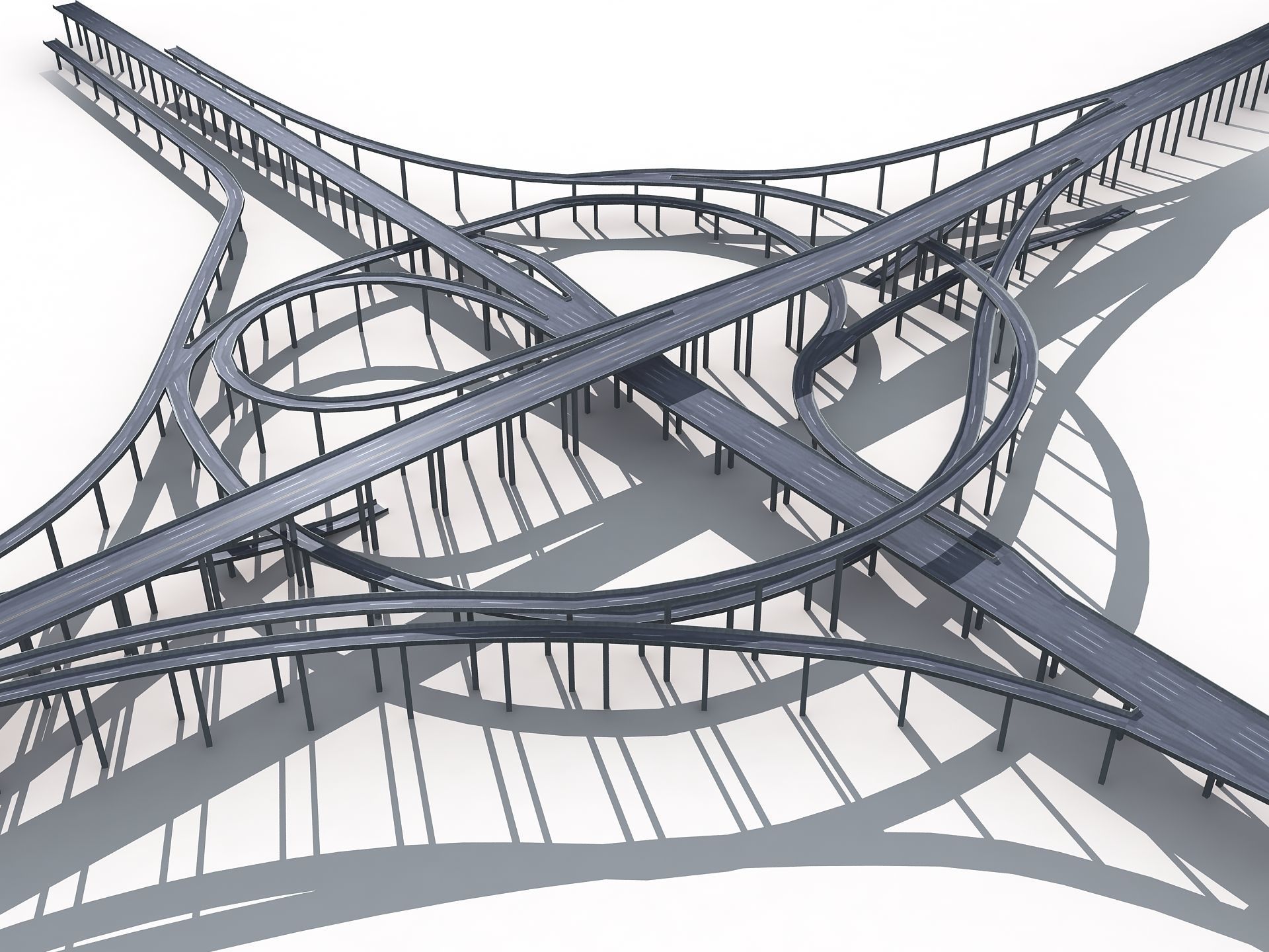 Highway Road Viaduct Flyover-08 3D model_16