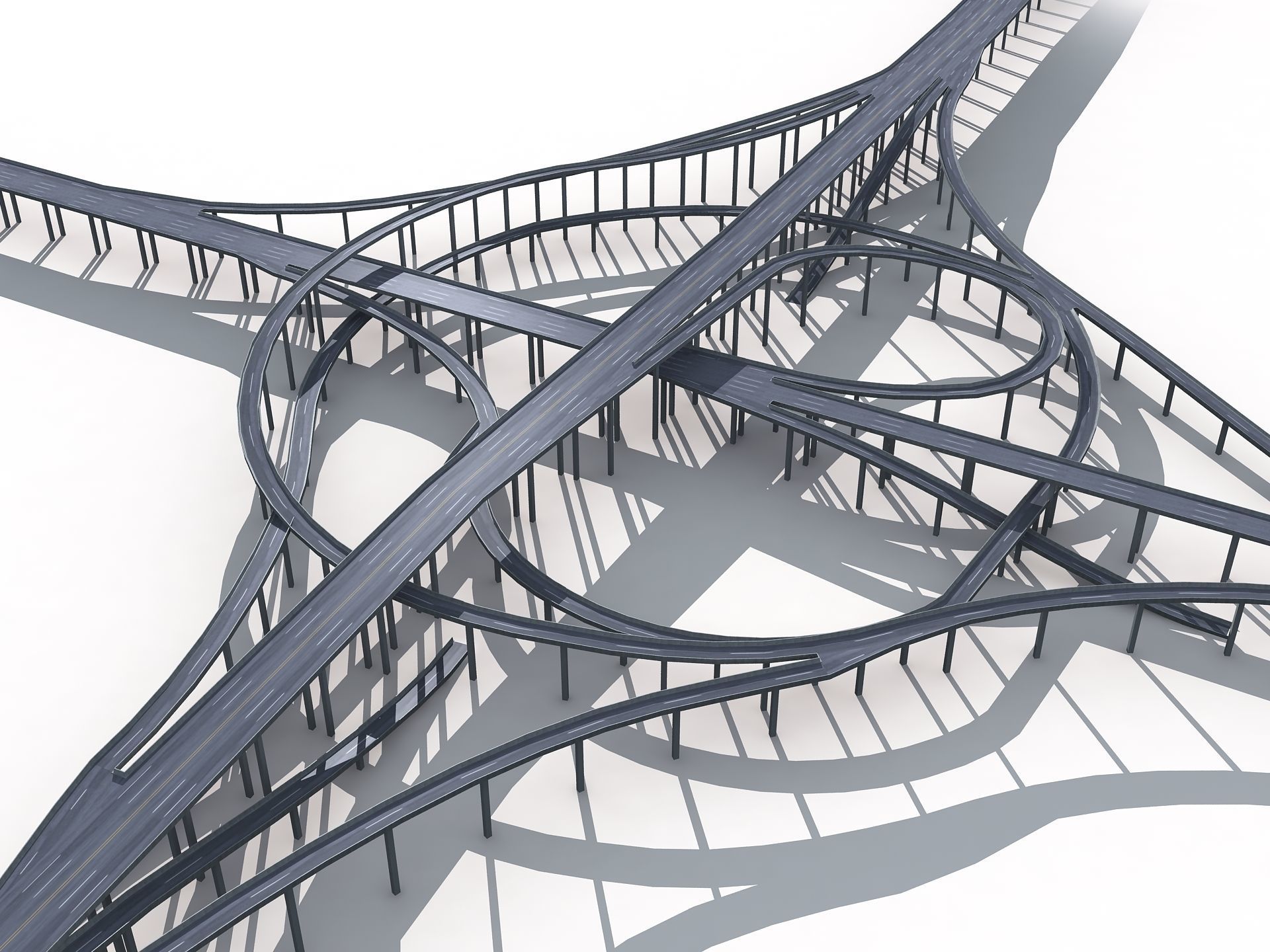 Highway Road Viaduct Flyover-08 3D model_11